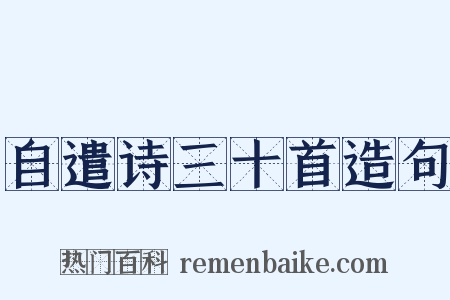 自遣诗三十首造句是什么意思的图片
